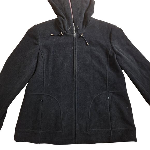 Marvin Richards Wool Blend Womens Zip-up Hooded Jacket Coat - Picture 4 of 11